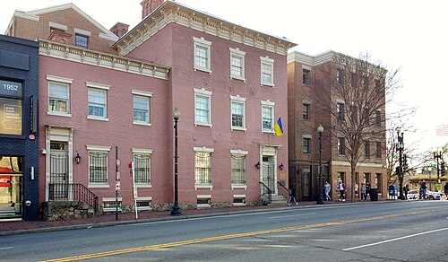 Embassy of Ukraine, Washington, D.C. where the European leaders met before heading to the White House.