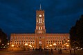 The Red Town Hall at night