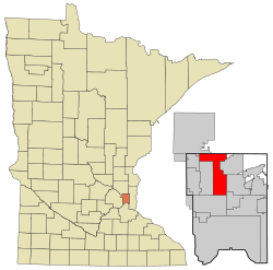 Location of the city of Shoreviewwithin Ramsey County, Minnesota