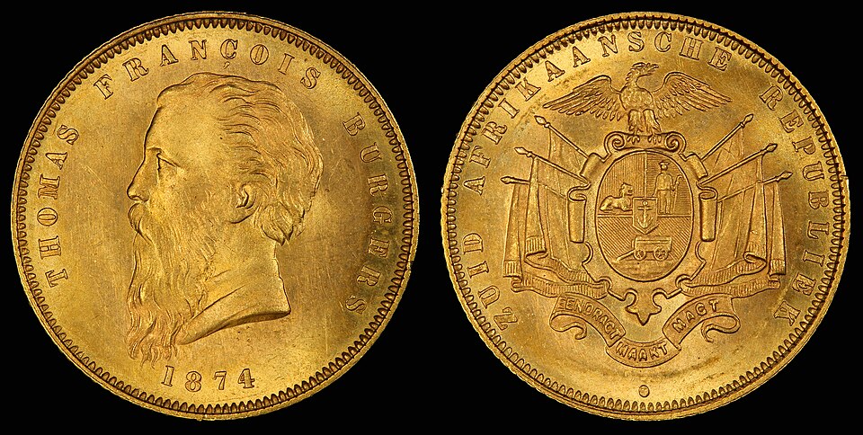 Burgerspond at Coins of the South African pound, by the Heaton's Mint
