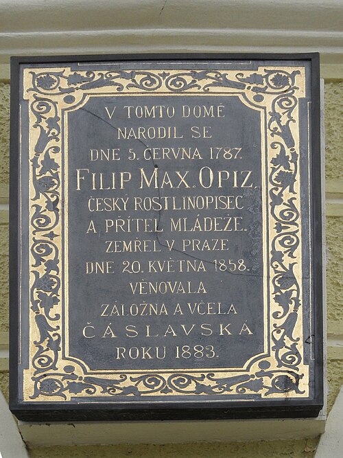 File:Čáslav, Filip Maxmilián Opiz, pamětní deska.jpg