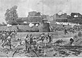 Pashtun tribesmen attacking a British–held fort in 1897