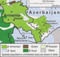 Armenia and Republic of Artsakh ethnic map (1994-2020)