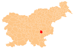 Location of the Municipality of Mokronog–Trebelno in Slovenia