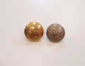 ROC metal tunic buttons (gilt Officer's button 3 mm larger in diameter), depicting the Elizabethan Beacon Lighter in a coastal setting.