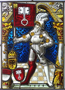 Stained-glass example of chromostereopsis, unknown author