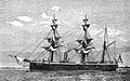 Drawing depicting HMS Doterel before the explosion