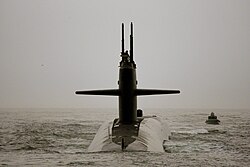 USS Alaska (SSBN-732) arrives at Kings Bay.
