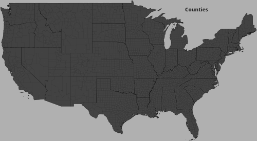 Map of United States counties