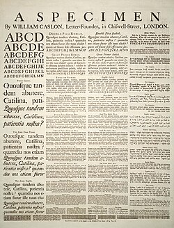 Caslon sample, by William Caslon