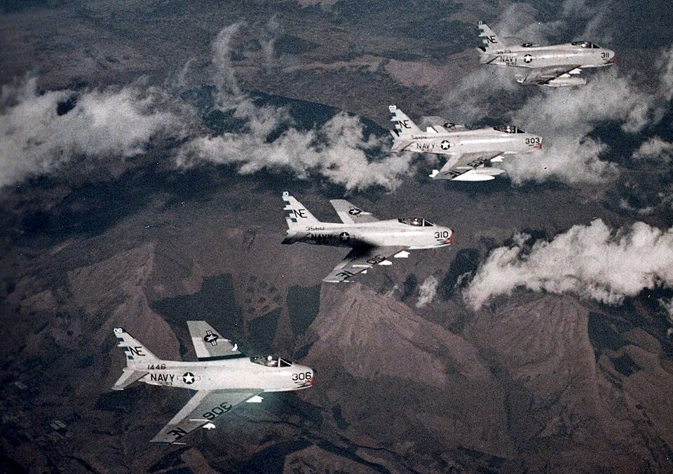 File:FJ-4Bs VA-63 in flight c1958.jpg