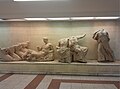 Sculptures exhibited on the concourse level. The sculptures depict Helios' chariot, Dionysus, Demeter, Persephone and Hebe or Artemis.