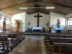 Interior view of the Catholic Church in Hanga Roa