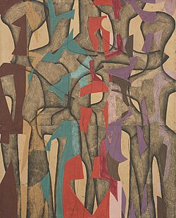 Maria Jarema, Wyrazy. Kompozycja abstrakcyjna, 1956, tempera and monotype on paper, National Museum in Szczecin