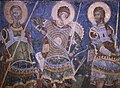 Fresco of Holy warriors, Areta, Nestor and Nikita, north choir (1413-1418).