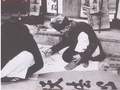 Vietnamese in the Nguyễn Dynasty practicing calligraphy.