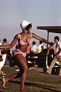 Woman wearing bikini in Chicago (1973)