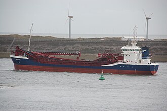 The Orisant a trailing suction dredger in the port of IJmuiden, Netherlands