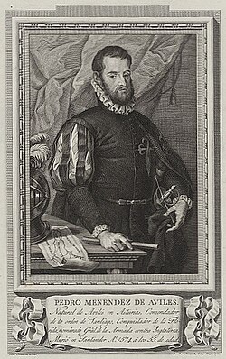 Pedro Menéndez de Avilés, founder of the settlement