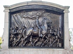 Robert Gould Shaw Memorial, 1897, Boston, combining free-standing elements with high and low relief