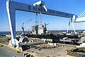 The 1,050-metric-ton capacity gantry crane at the north end of the yard, one of the largest in the Western Hemisphere.