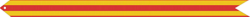 A streamer with three horizontal red stripes and two horizontal gold stripes