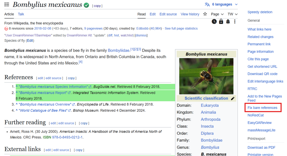 File:Screenshot of fixbarerefs.js user script.png