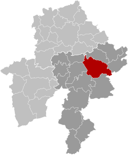 Location of Ciney in Namur province
