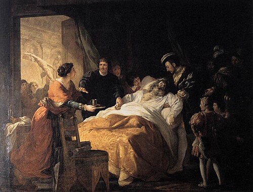 The Death of Leonardo by François-Guillaume Ménageot
