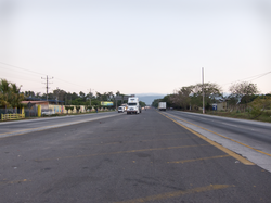 Pan-American Highway in El Salvador between Lourdes and Santa Ana; this flat 1.5 km (1 mi) long straight section can be used as an airstrip and it was used during El Salvador Civil War.