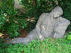 Der Schlaf (The Sleep), 1907, sculpture by Hermann Hosaeus [de] at the I. Städtischer Friedhof Eisackstraße [de]