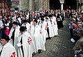 Procession in honour of Saint Liborius of Le Mans with Knights of the Holy Sepulchre together with Teutonic Knights in Paderborn, Germany
