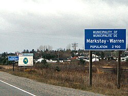 Entering Markstay-Warren on Highway 17 westbound at Warren