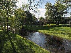 The Saganing River viewed upstream from the west side of Sturman Road