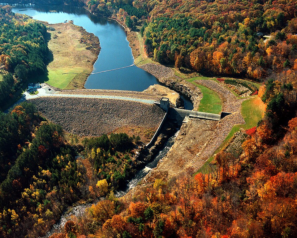 File:USACE Westville Lake and Dam.jpg