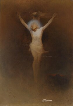 Karl Wilhelm Diefenbach Christus am Kreuz (Christ on the Cross), 1891, oil on canvs, 112,5 x 78,5 cm, The Jack Daulton Collection, Los Altos Hills, California