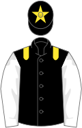 Black, yellow epaulets, white sleeves, black cap, yellow star