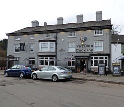 Grey‑painted pub
