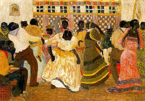 A candombe scene depicted by Uruguayan painter Pedro Figari in 1921.