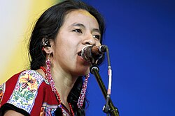 Sara Curruchich performs in Mexico City in March 2020.