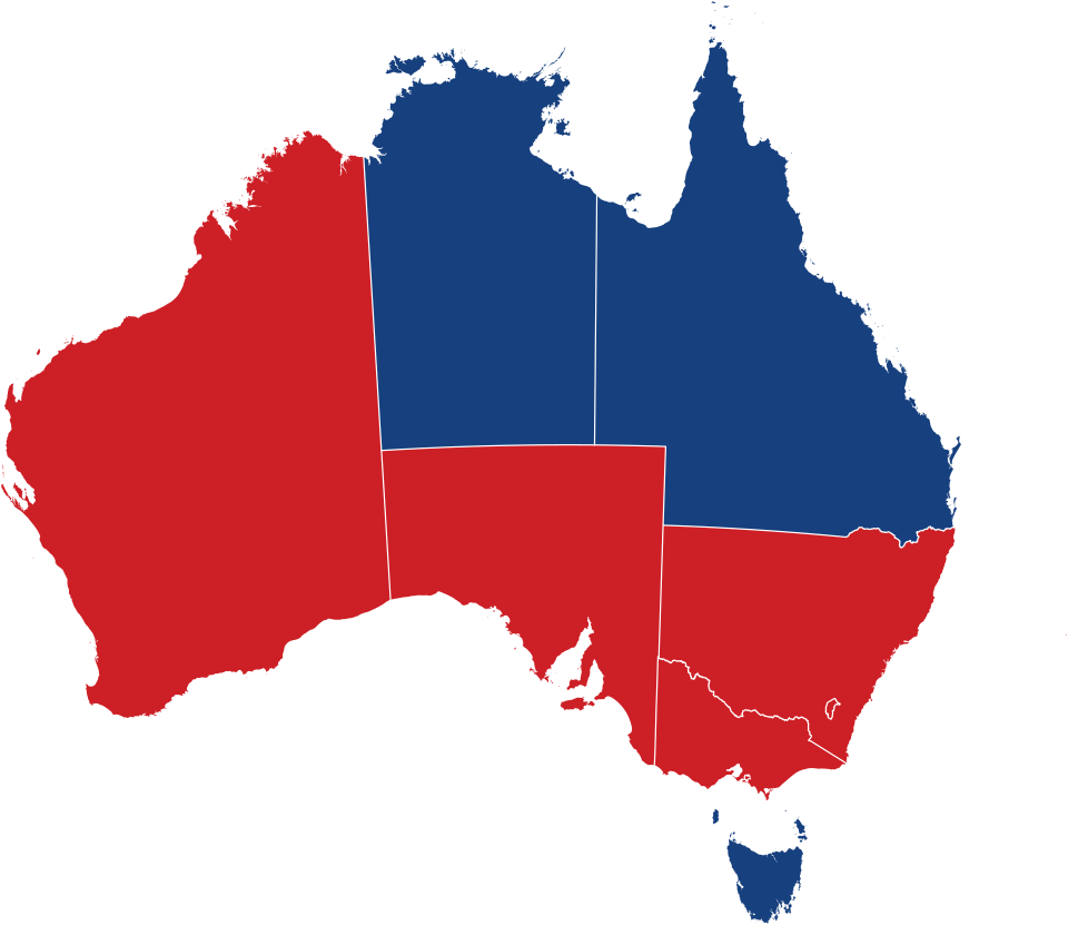 Premiers by party affiliation by state and territory