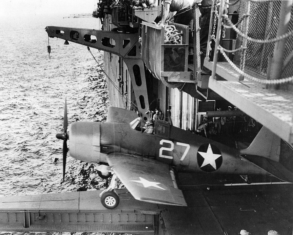 File:F6F hangar catapult USS Yorktown.jpg