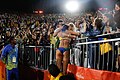 Image 24Ágatha Bednarczuk embraces the home crowd after the 2016 final. (from Beach volleyball at the Summer Olympics)