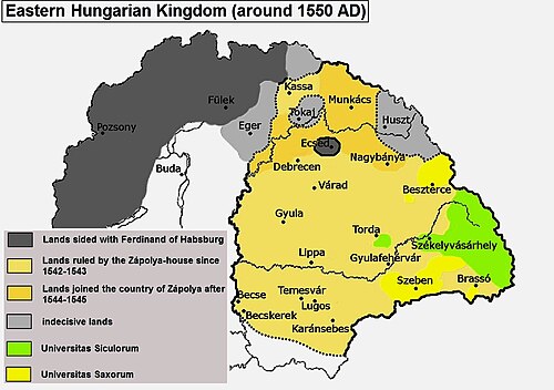 The map of the Carpathian Basin divided into three parts