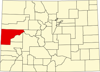 Map of Colorado highlighting Mesa County
