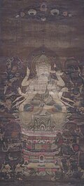 Heian period (794-1331) painting of Juntei Kannon. Held at the Tokyo National Museum in Tokyo, Japan.