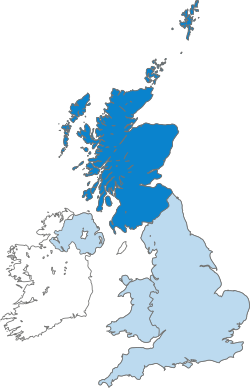 Map showing Scotland