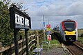 Class 755 approaching Berney Arms station.