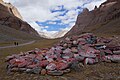 Large Mani stones by the Mount Kailash pilgrimage path, Tibet