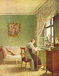 Stickerin am Fenster, Georg Friedrich Kersting, 1812